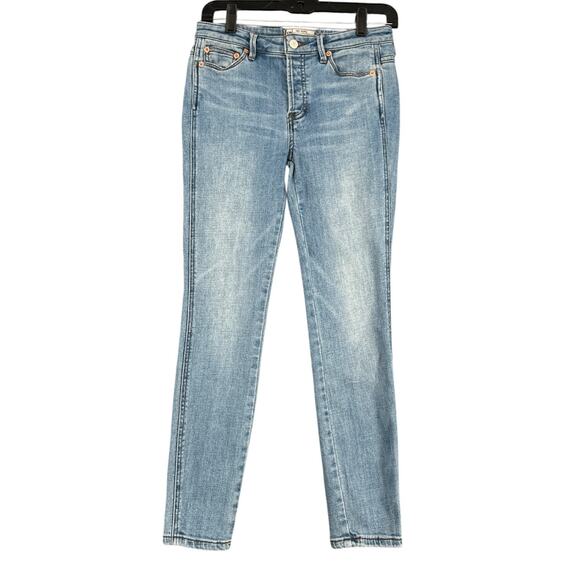 Free People Light Blue Button Fly Belt Loops Faded‎ Wash Skinny Fit Jeans 26 - Picture 1 of 9